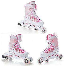 Roller Laguna transformable et ajustable RAVEN blanc/rose