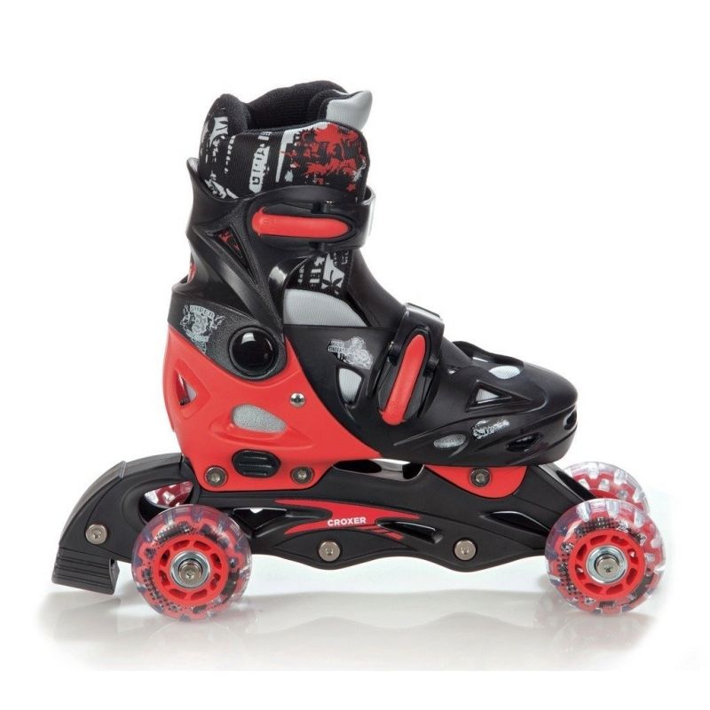 WINBST Patins à roulettes pour enfants, rollers débutants, double frein et  lumière réglable, roues avec barriques et accessoires