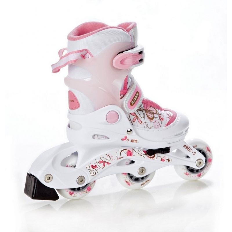 Roller Laguna transformable et ajustable RAVEN blanc/rose