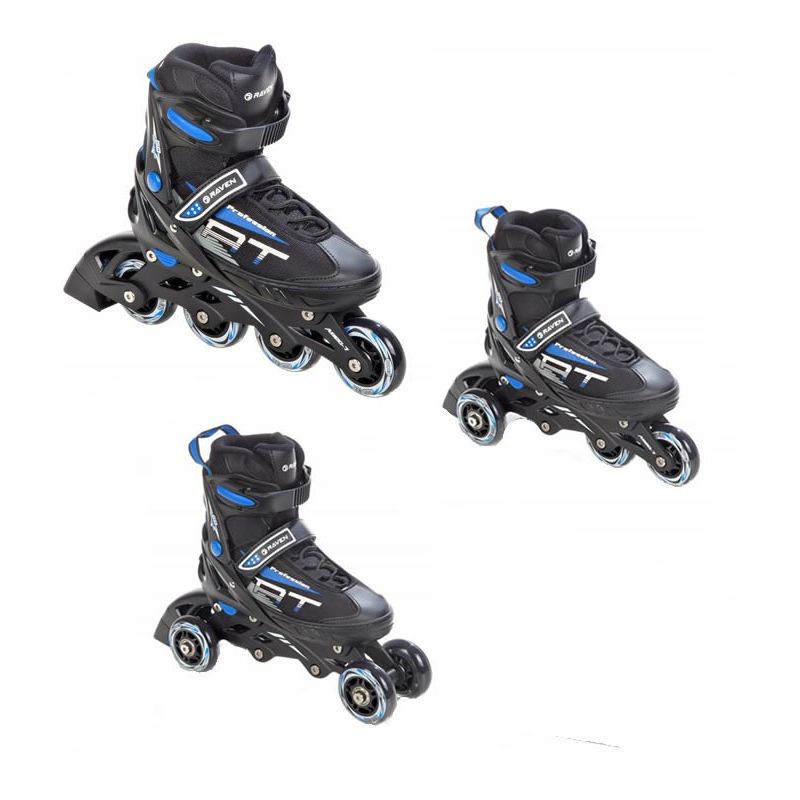 Roller Profession taille ajustable RAVEN noir et bleu 3en1