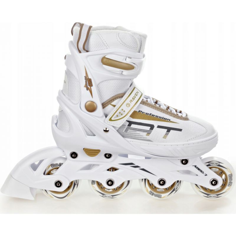 Roller en ligne 3en1 patin a roulettes Profession taille ajustable RAVEN blanc/or