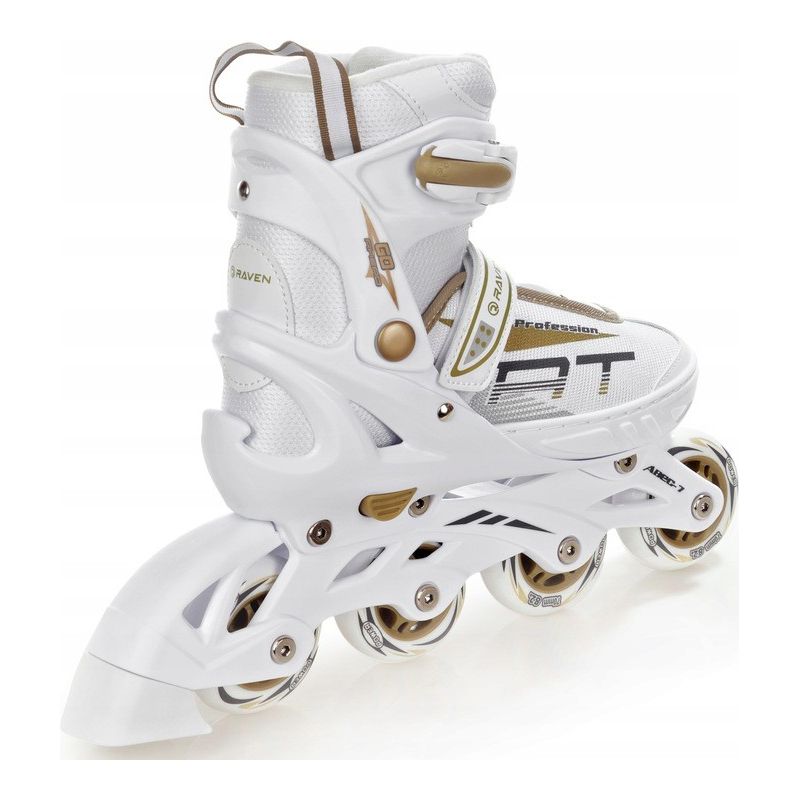 Roller en ligne 3en1 patin a roulettes Profession taille ajustable RAVEN blanc/or