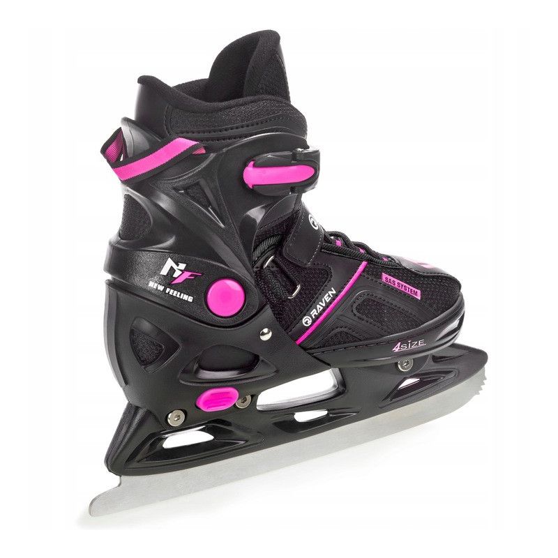 Roller Pulse noir fushia 2en1 patin a glace taille ajustable RAVEN Black