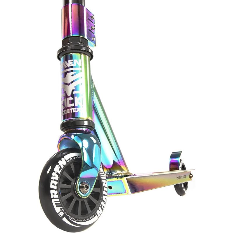trottinette acrobatique freestyle Evolution Slick Series 100mm RAVEN Neo Chrome