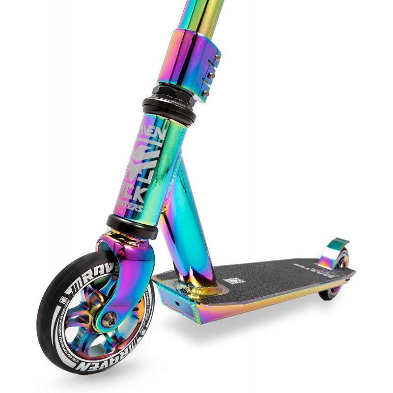 trottinette freestyle evolution rookie 100mm raven adulte enfant mixte  freestyle noir/neo chrome - Conforama