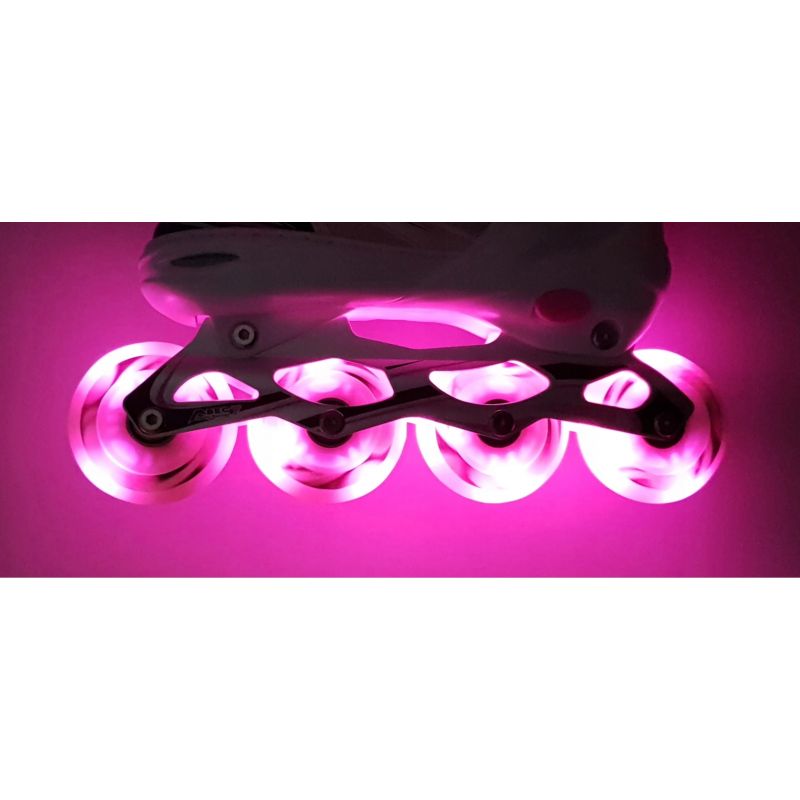 Roller Novum taille ajustable roues lumineuse LED CROXER Blanc Rose