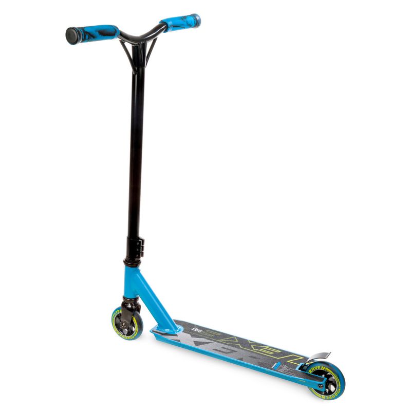 trottinette acrobatique freestyle Evolution Lexer 100mm RAVEN blue/jaune