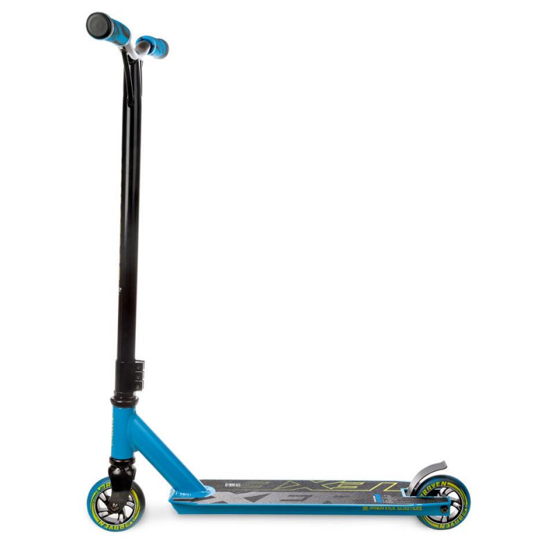 trottinette acrobatique freestyle Evolution Lexer 100mm RAVEN blue/jaune