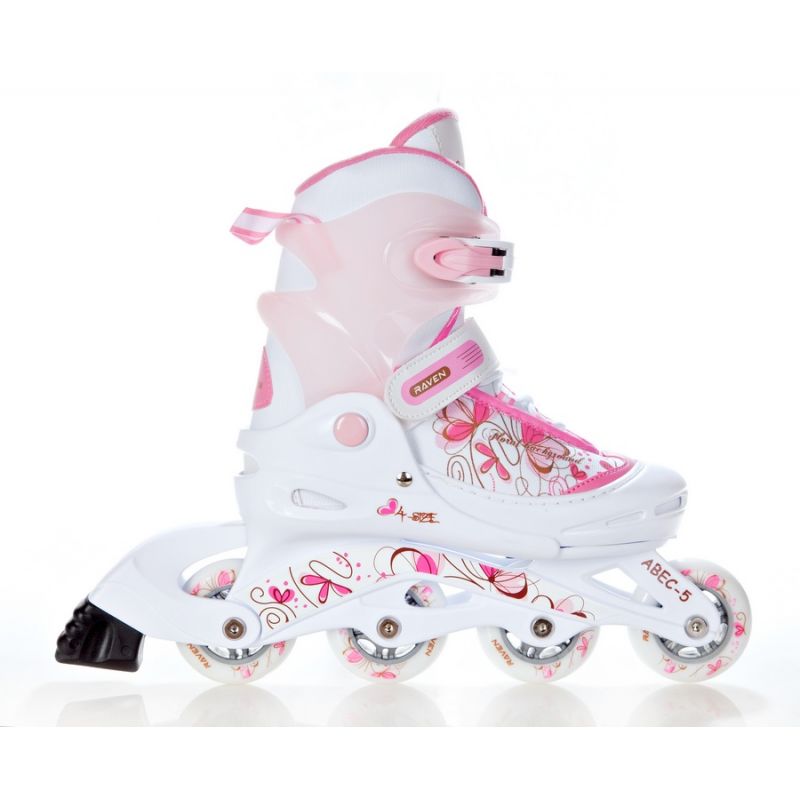 Roller Laguna transformable et ajustable RAVEN blanc/rose