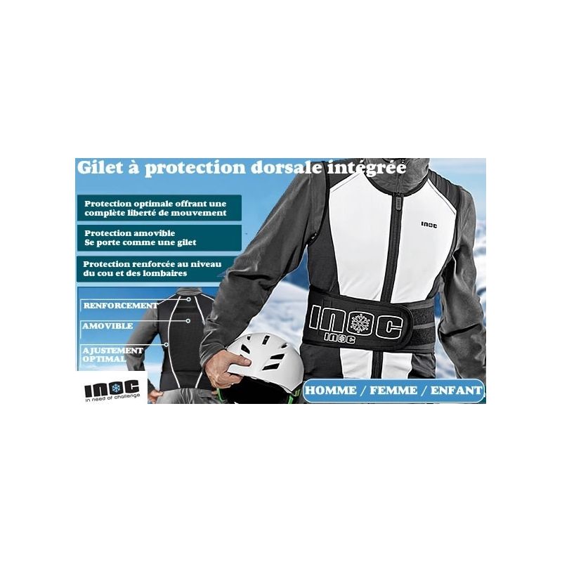 Gilet protection Dorsale mixte INOC Ski Snowboard